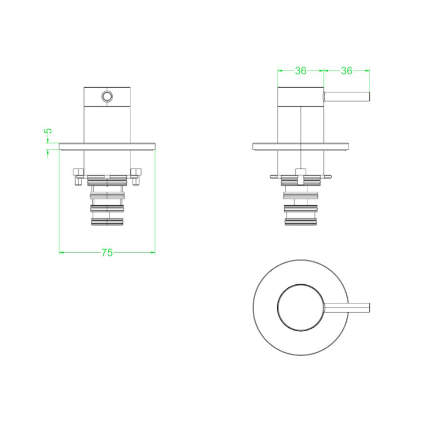 Afbouwdeel IVY Bond 2-Weg Stop-Omstel Geborsteld Mat Koper PVD