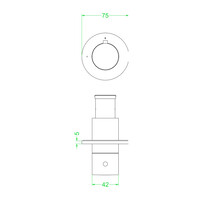 Afbouwdeel IVY Concord Doorstroom inbouwstopkraan Symmetry Met Rond Rozet RVS316 Geborsteld Carbon Black PVD