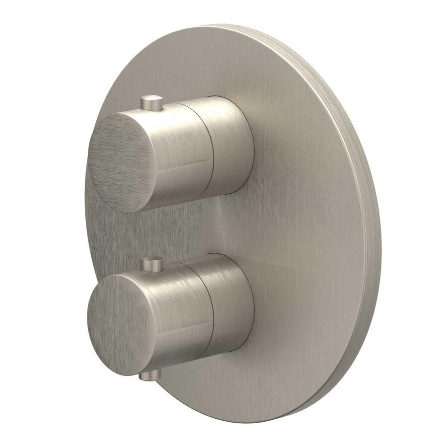 Afbouwdeel IVY Bond Inbouwthermostaat 1 Stopkraan Met Rond Rozet Geborsteld Nickel PVD