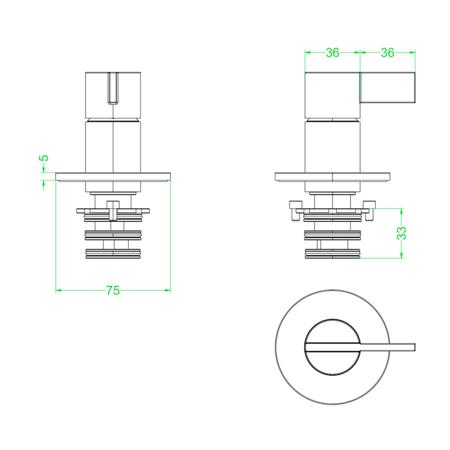 Afbouwdeel IVY Pact Inbouw douchemengkraan Met Ronde Rozet Chroom