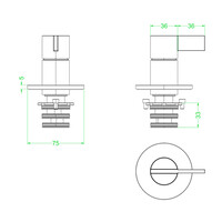 Afbouwdeel IVY Pact Inbouw douchemengkraan Met Ronde Rozet Geborsteld Nickel PVD