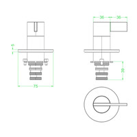 Afbouwdeel IVY Pact 2-Weg Stop-Omstel Zwart Chroom PVD