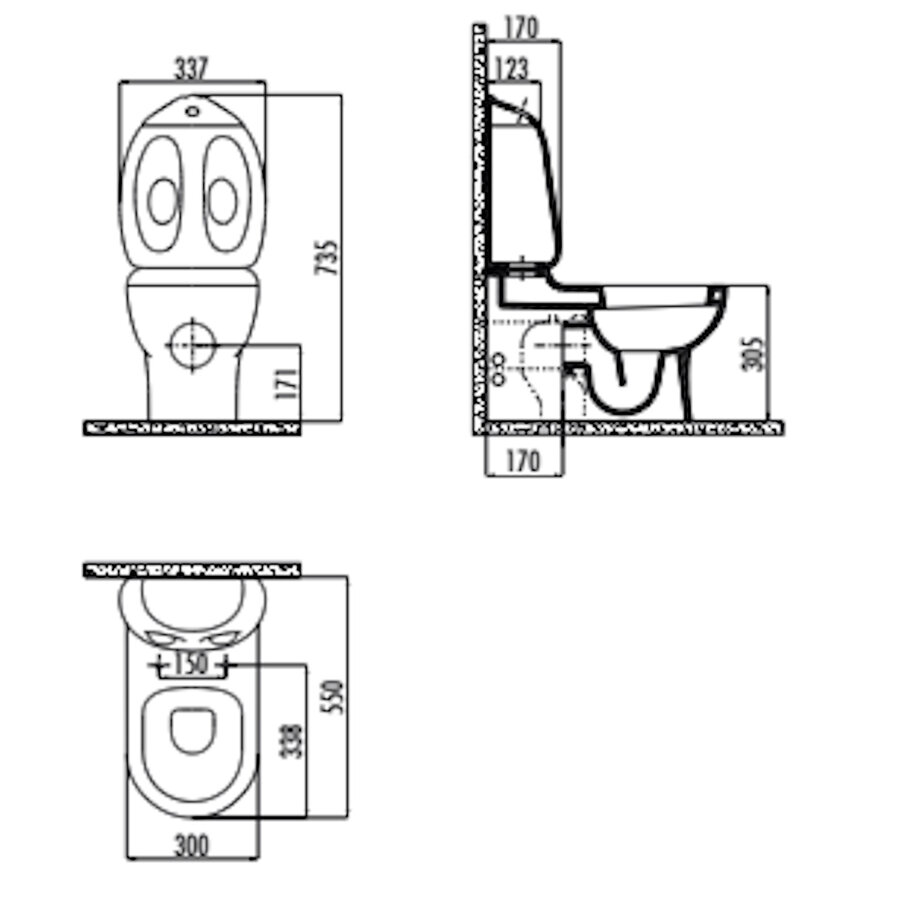 Toiletreservoir BWS Ducky 43 x 33.7 Cm Wit