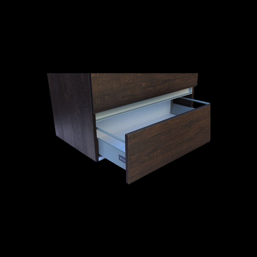 Onderkast Sanilux Trendline Met Greeplijst Aluminium 120x47x52 Cm Brown Oak