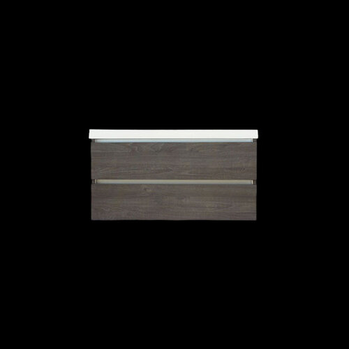 Onderkast Sanilux Trendline Met Greeplijst Aluminium 120x47x52 Cm Silver Oak 