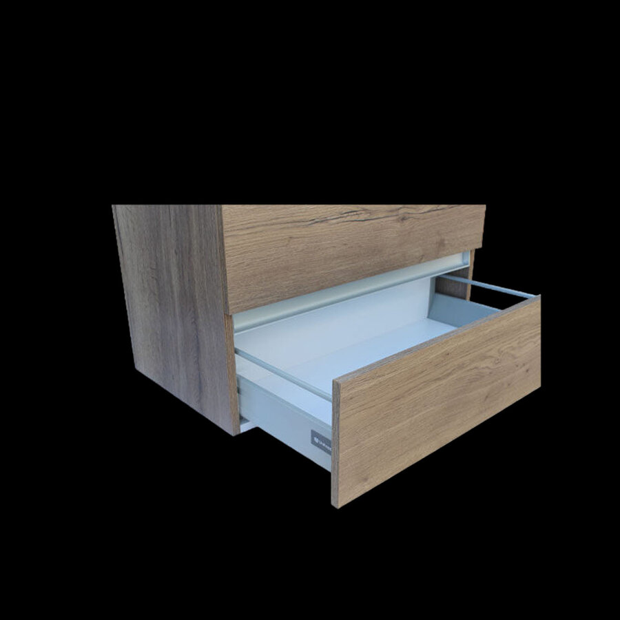 Onderkast Sanilux Trendline Met Greeplijst Aluminium 120x47x52 Cm Tabak Oak
