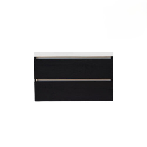 Onderkast Trendline Met Greeplijst Aluminium 100x47x52 Cm Black Oak 