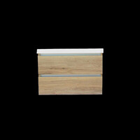 Onderkast Sanilux Trendline Met Greeplijst Aluminium 80x47x52 Cm Naturel Oak