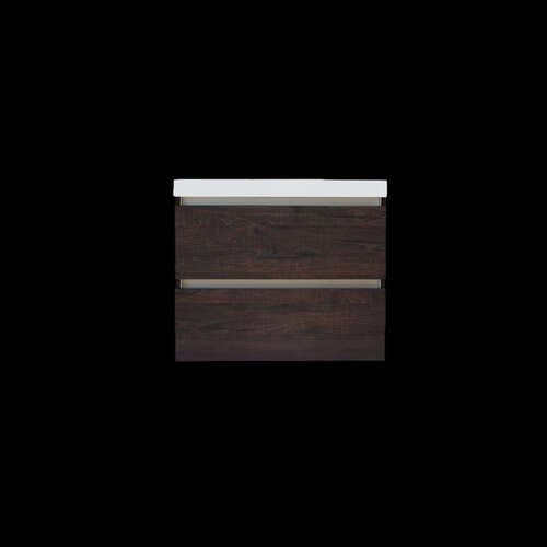 Onderkast Sanilux Trendline Met Greeplijst Aluminium 60x47x52 Cm Brown Oak 