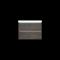 Onderkast Sanilux Trendline Met Greeplijst Aluminium 60x47x52 Cm Silver Oak