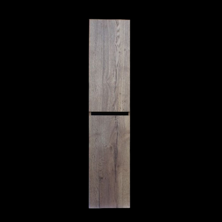 Kolomkast Sanilux Trendline Met Greeplijst Mat Zwart 160x35x35 Cm Tabak Oak