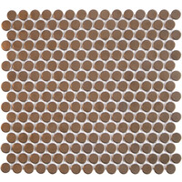 Mozaïek Venice Pennyround 31.5x29.4 cm Geglazuurd Porselein, Rond Brons Metallic (Prijs Per stuk)