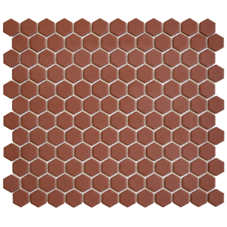 Mozaiek Tegel Hexagon 26x30 cm Mat Terra Cotta (Prijs per 0.78 M2)