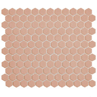 Mozaiek Tegel Hexagon 26x30 cm Mat Royal Peach (Prijs per 0,78 M2)