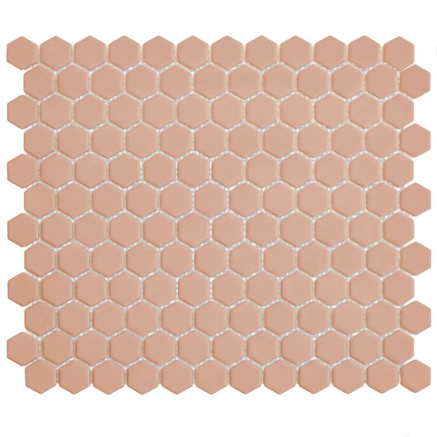 Mozaiek Tegel Hexagon 26x30 cm Mat Royal Peach (Prijs per 0,78 M2)