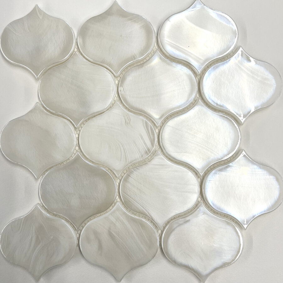 Mozaïek Valkery Arabesque 26,4 x 28,3 cm Glas White (Prijs Per Vel)
