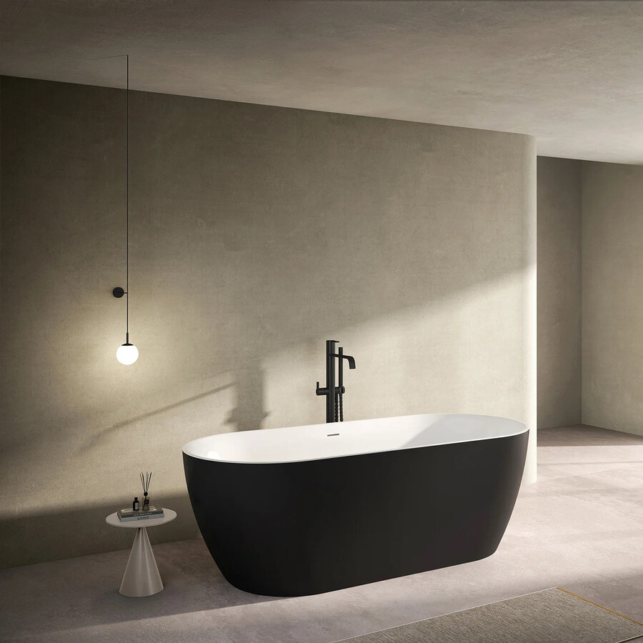 Vrijstaand Bad Sanilux Moon 180 cm Zwart Wit