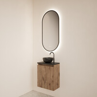 Fonteinmeubel BWS Meadow 40x50 cm Wellington Oak Incl. Topplaat Mat Zwart