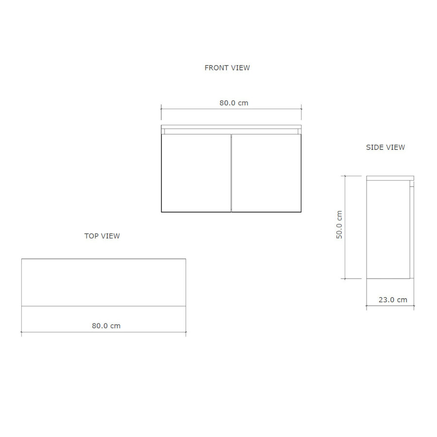 Fonteinmeubel BWS Meadow 80x50 cm Castle Eiken Incl. Topplaat