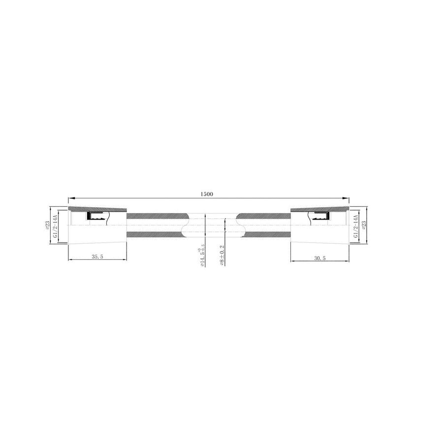 Doucheslang Wiesbaden Dani Kunststof 150 Cm Mat Zwart en RVS