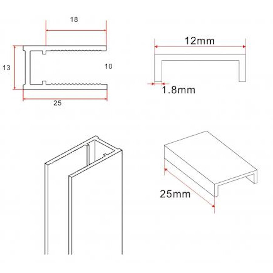 Profielset Met Stabilisatiestang BWS Smile 120cm Gunmetal