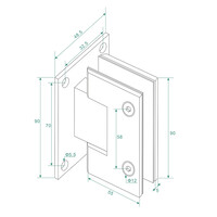 Scharnierset En Greep tbv Profielloze Nisdeur BWS Miley Gunmetal