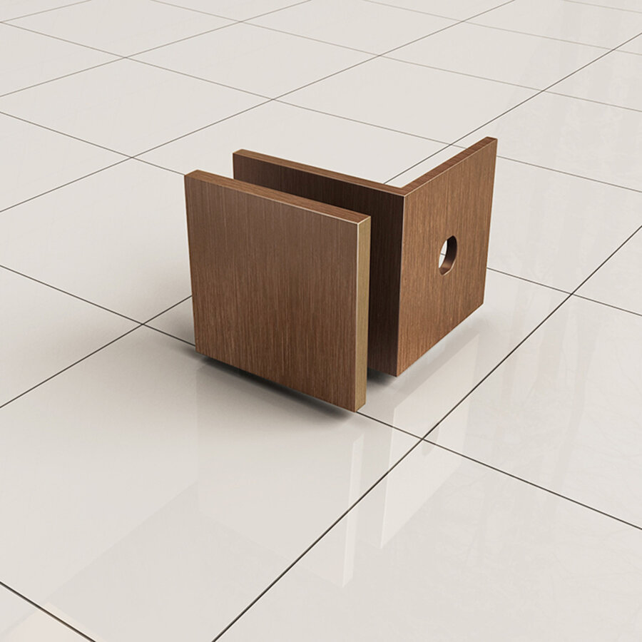 Glaskoppeling Set BWS Phan tbv profielloze Inloopdouche Geborsteld Brons Koper