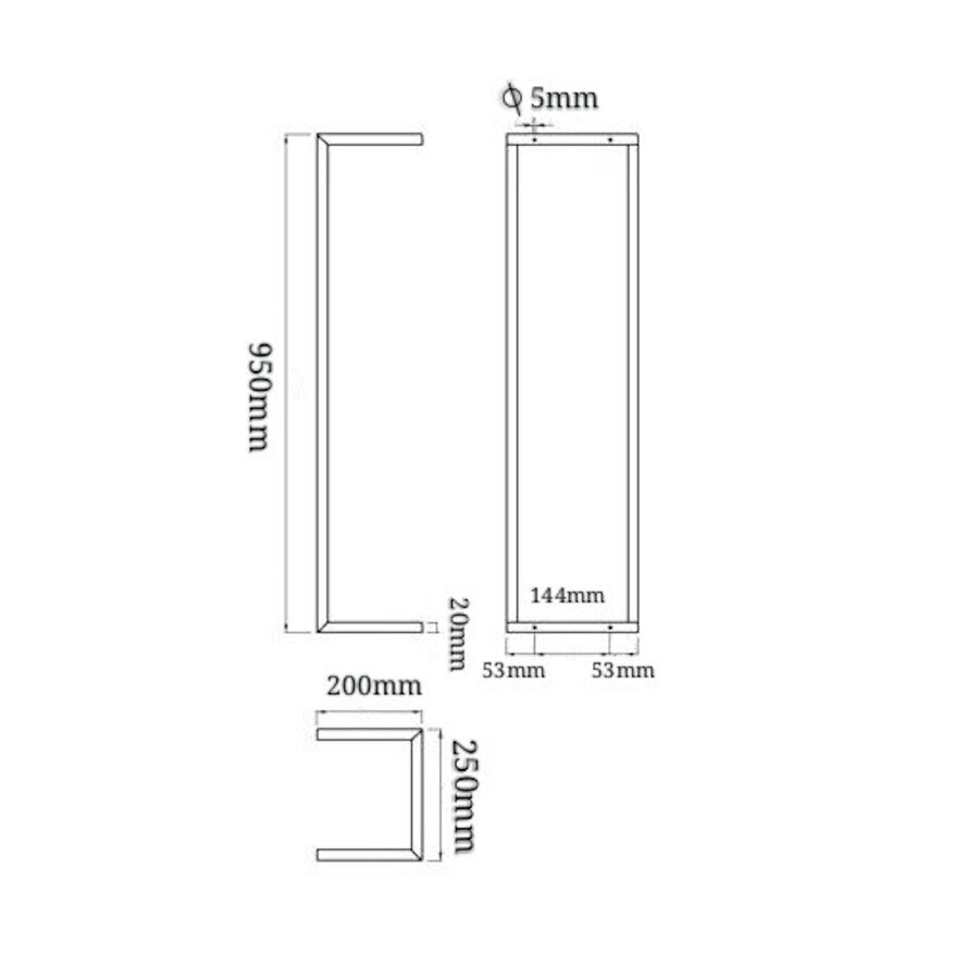 Handdoekrek Wiesbaden Loft 95x25 Cm Geborsteld Brons Koper