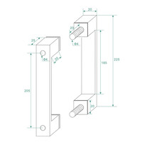 Scharnierset En Greep tbv Profielloze Nisdeur Wiesbaden Less Geborsteld Brons Koper