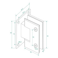 Scharnierset En Greep tbv Profielloze Nisdeur Wiesbaden Less Geborsteld Brons Koper