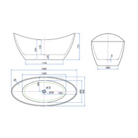 Vrijstaand Bad Luca Sanitair Primo Acryl 180x80x77 cm Incl. Afvoerset Glans Wit
