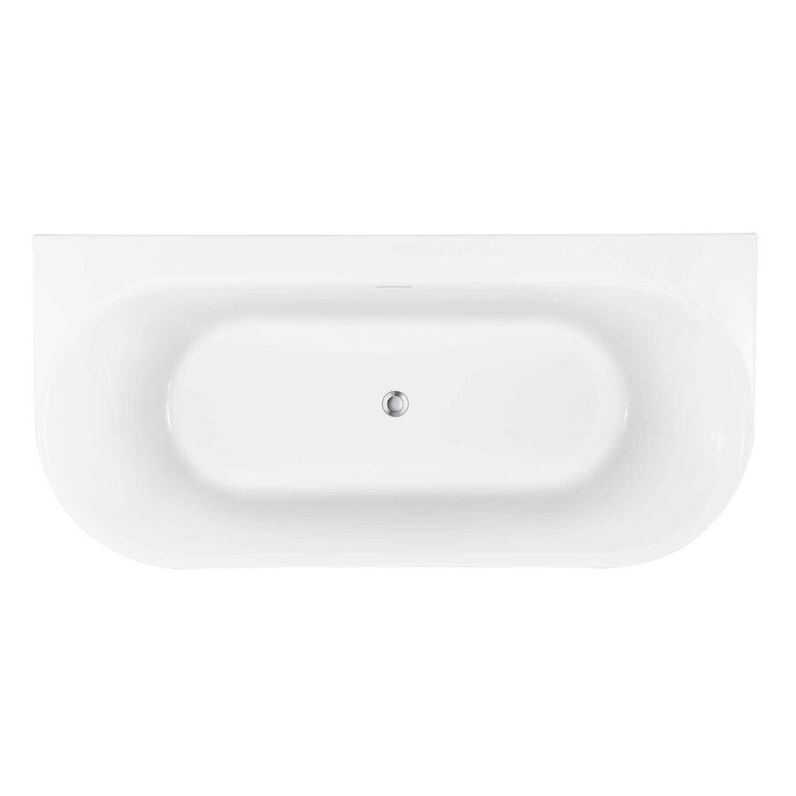 Back To Wall Bad Luca Sanitair Primo Acryl 170x80x60 cm Incl. Afvoerset Glans Wit