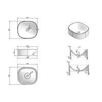Waskom Luca Sanitair Tate 40x35x12,5 cm Mineral Stone Glans Wit