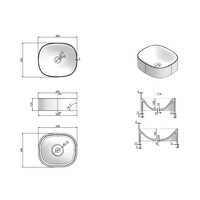 Waskom Luca Sanitair Tate 40x35x12,5 cm Solid Surface Mat Wit