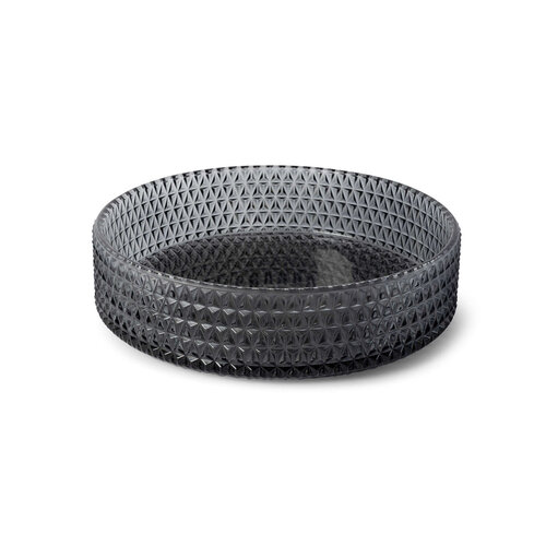 Waskom Luca Sanitair Vetro Rond 39,5x39,5x11 Transparant Glas Incl. Wastafelhouder Smoke 