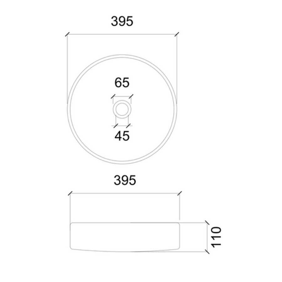 Waskom Luca Sanitair Vetro Rond 39,5x39,5x11 Transparant Glas Incl. Wastafelhouder Smoke