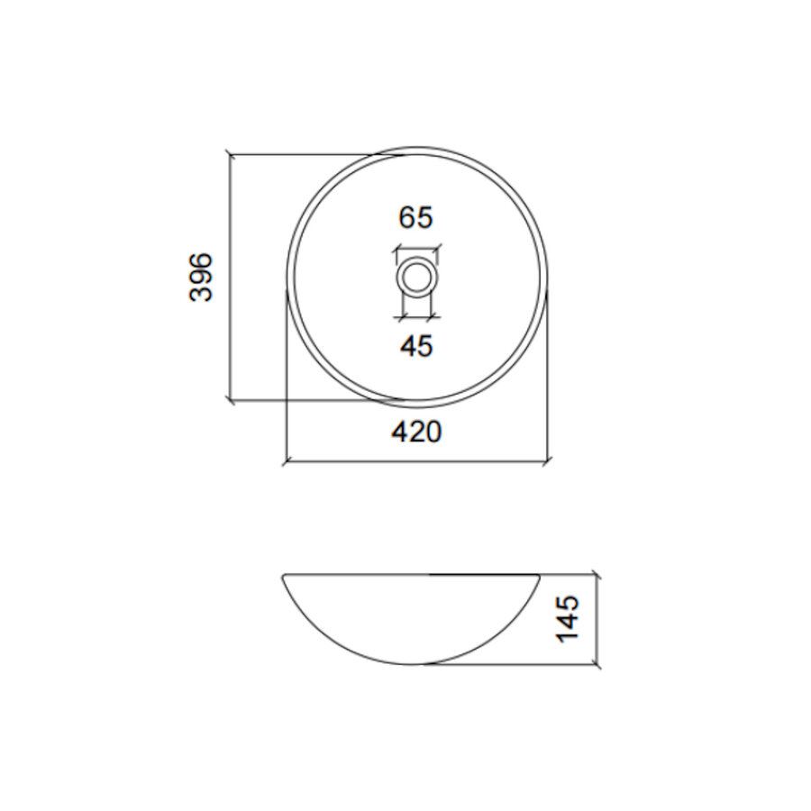 Waskom Luca Sanitair Vetro Rond 42x42x14,5 Gehard Glas Incl. Wastafelhouder Wood