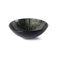 Waskom Luca Sanitair Vetro Rond 42x42x14,5 Gehard Glas Incl. Wastafelhouder Multicolor-Black