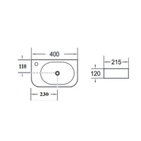 Fontein Luca Sanitair Ceramics 40x21,5x12 cm Keramiek Links Mat Wit
