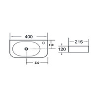 Fontein Luca Sanitair Ceramics 40x21,5x12 cm Keramiek Rechts Mat Wit