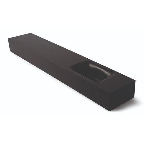 Fontein Luca Sanitair Lea 120x22x12 cm Solid Surface Rechts Zonder Kraangat Mat Antraciet 