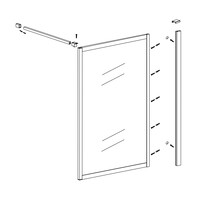 Inloopdouche BWS Ribbel 120x200 cm 8 mm Nano Coating Helder Glas Geborsteld Brons Koper