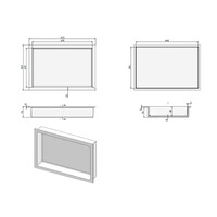 Inbouwnis Luca Sanitair Luva 44,5x29,5x7 cm Solid Surface Mat Antraciet