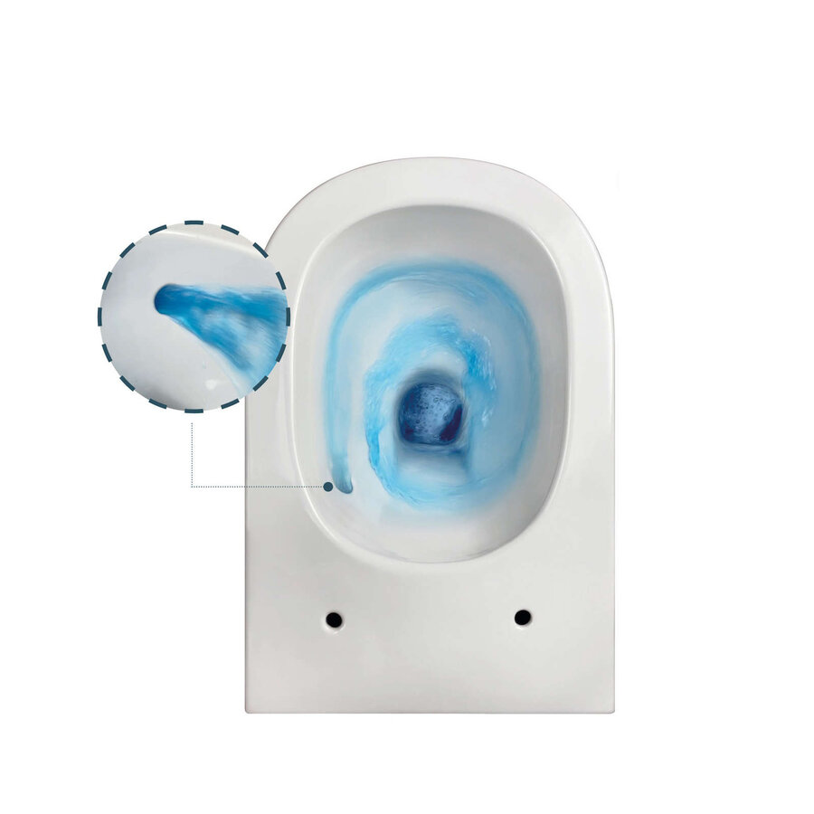 Wandcloset Globo Lalita 54x36 cm Cleanstorm Glans Wit