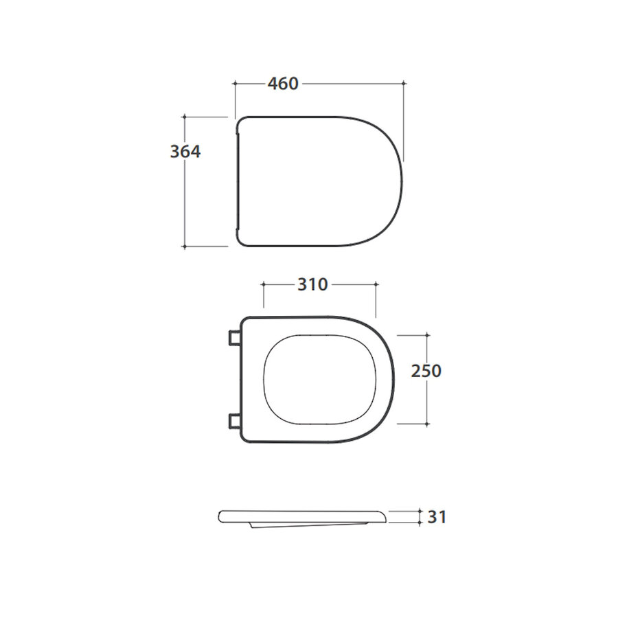 Toiletzitting Globo Lalita 36,4x46 cm Softclose Quickrelease Glans Wit