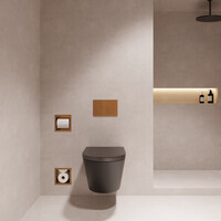 Toiletrolhouder Zonder Klep en Reserverolhouder Inbouw Wiesbaden Rocko Geborsteld Brons Koper