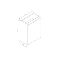 Fonteinkast Sanilux Trendline 52x40x22 cm Rechts Softclose Tabak Oak