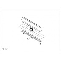 Douchegoot met Tegelrooster en Flens BWS Roos 100x7 Cm Mat Zwart