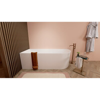 Hoekbad Wiesbaden Zenn Links 180x80 Cm Met Waste Mat Wit