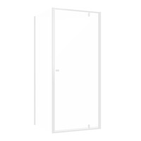 Draaideur Met Zijwand Sealskin Contour 90x90x200 cm Helder Glas 6 mm Mat Wit